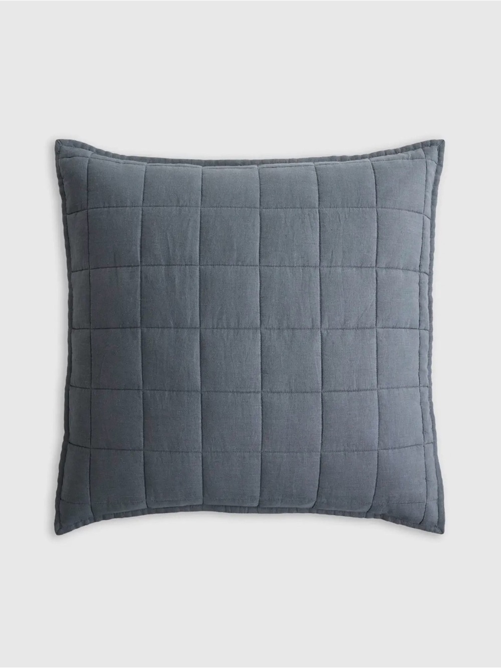 Quince Linen Box Quilt Euro Pillow Sham in Nightfall - Retail $35